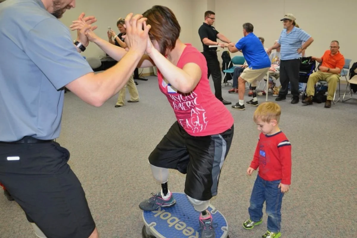 Balance and strength training with prosthetic limb